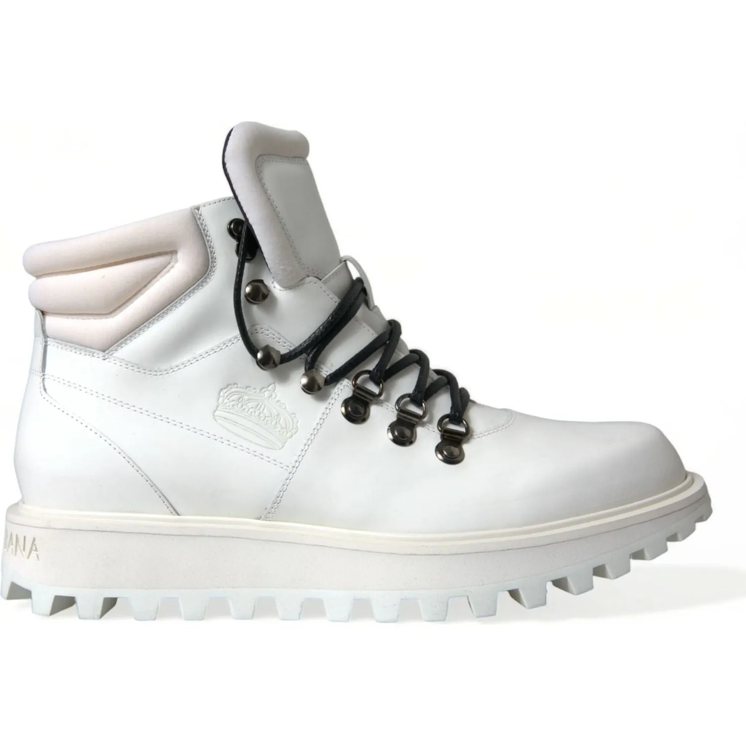 Dolce & Gabbana Elegant White Leather Ankle Boots