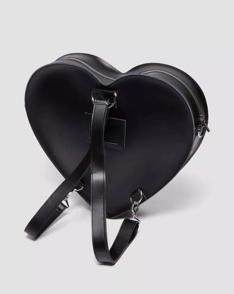 Dr Martens Large Heart Backpack - Black Kiev & Black Smooth