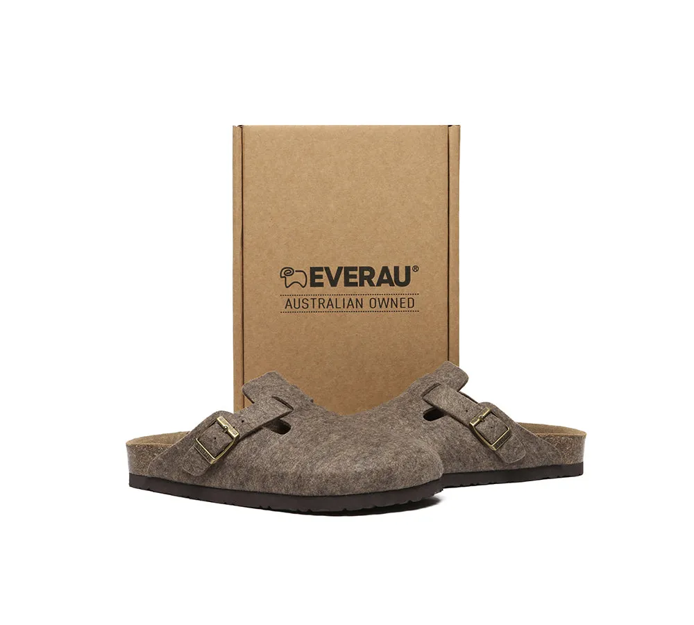 EVERAU® Men Adjustable Buckled Straps Slip-on Flat Sandal Slides Brynn