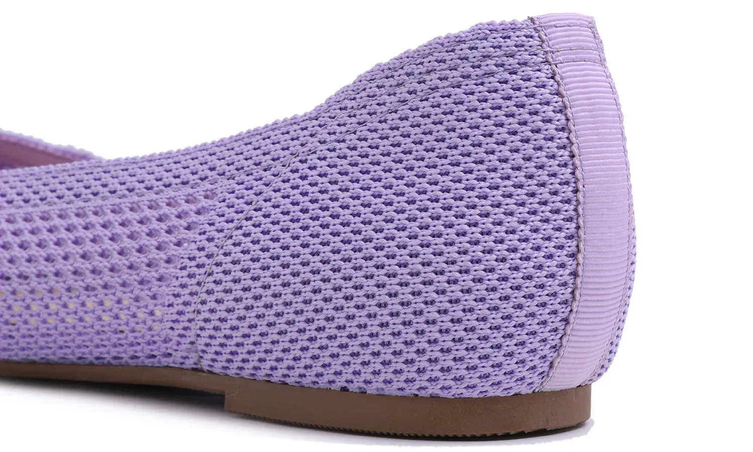 Feversole Women's Woven Fashion Breathable Knit Flat Shoes Lavender Purple Ballet