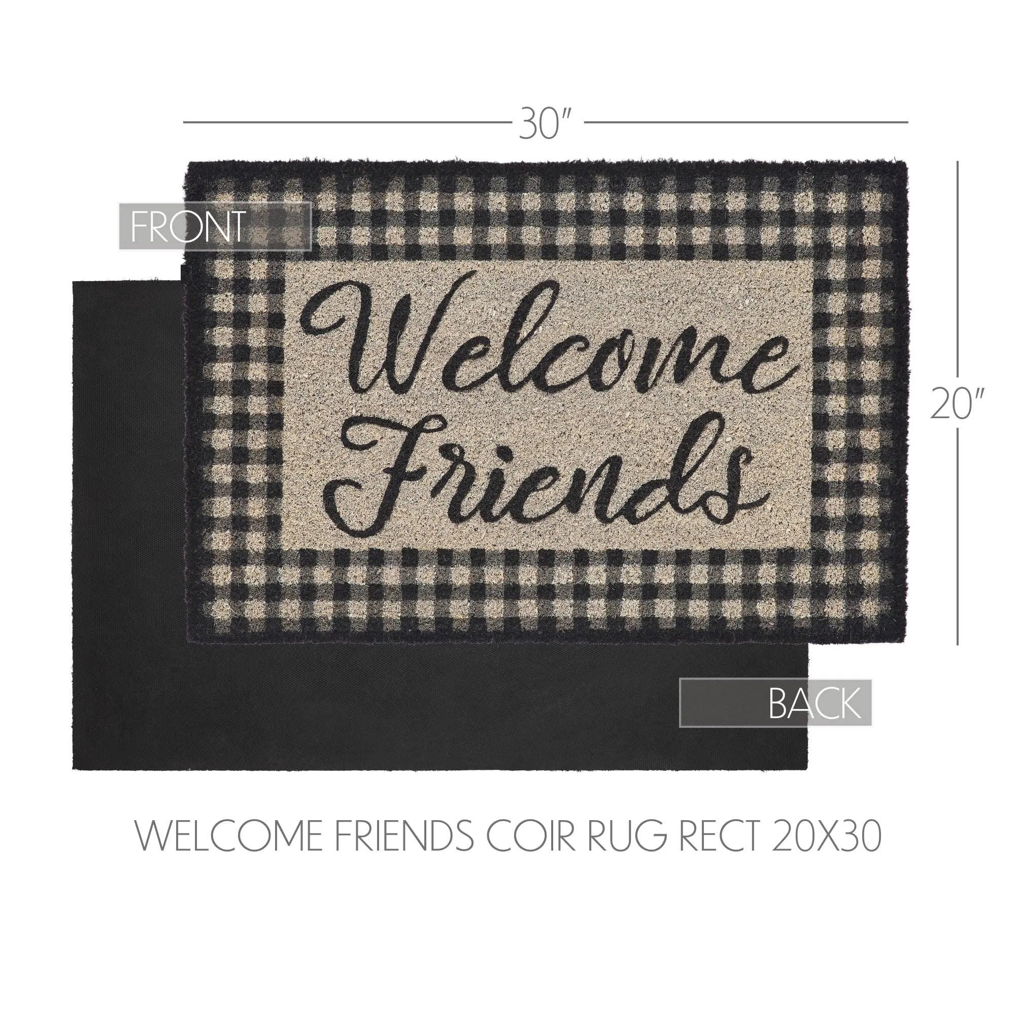 Finders Keepers Welcome Friends Coir Rug Rect 20x30