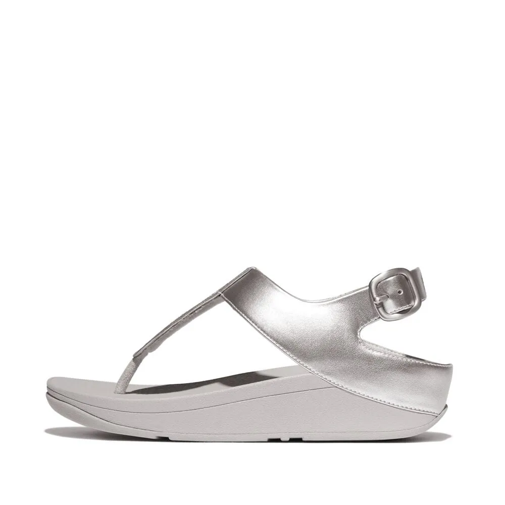 FitFlop Fino Crystal Mix T-Strap Sandals - Silver