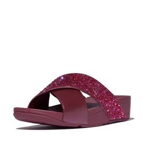 FitFlop Lulu Crystal Mix Slide Sandals - Luxe Plum