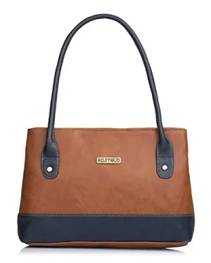 Fostelo Women's Zara Faux Leather Handbag (Tan) (Medium)