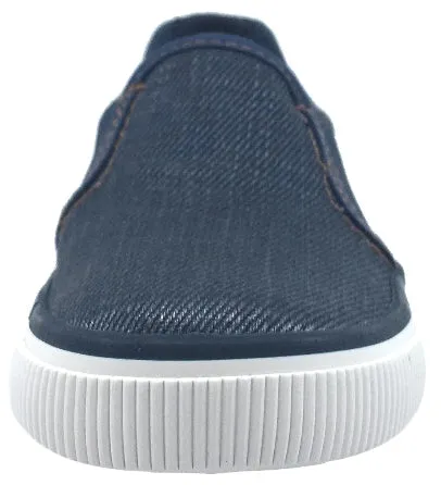 Geox Boy's and Girl's Kilwi Denim and Brown Canvas Slip-On Sneaker