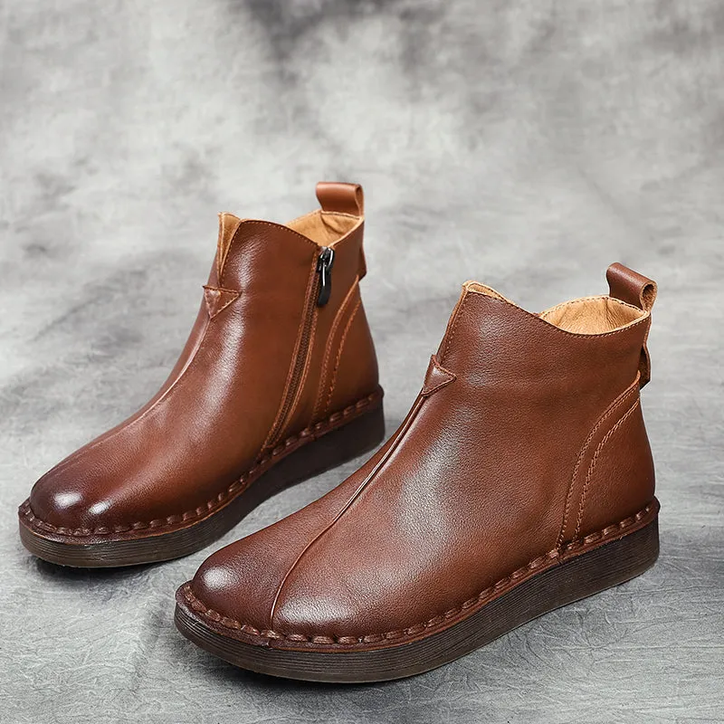 Handmade Retro Leather Ankle Boots | Gift Shoes