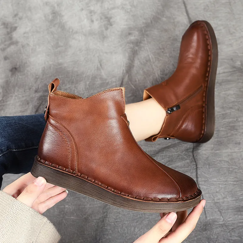 Handmade Retro Leather Ankle Boots | Gift Shoes