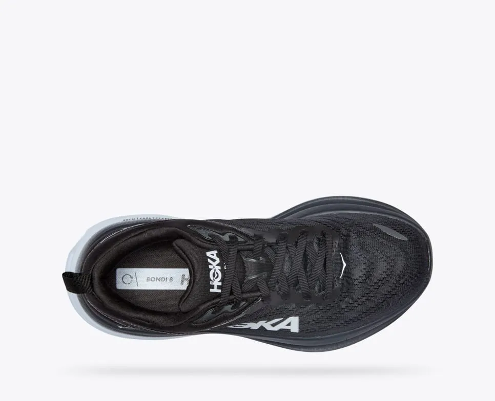 HOKA MENS BONDI 8 - BLACK / WHITE