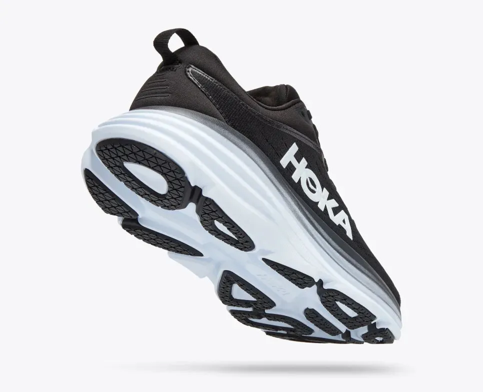 HOKA MENS BONDI 8 - BLACK / WHITE