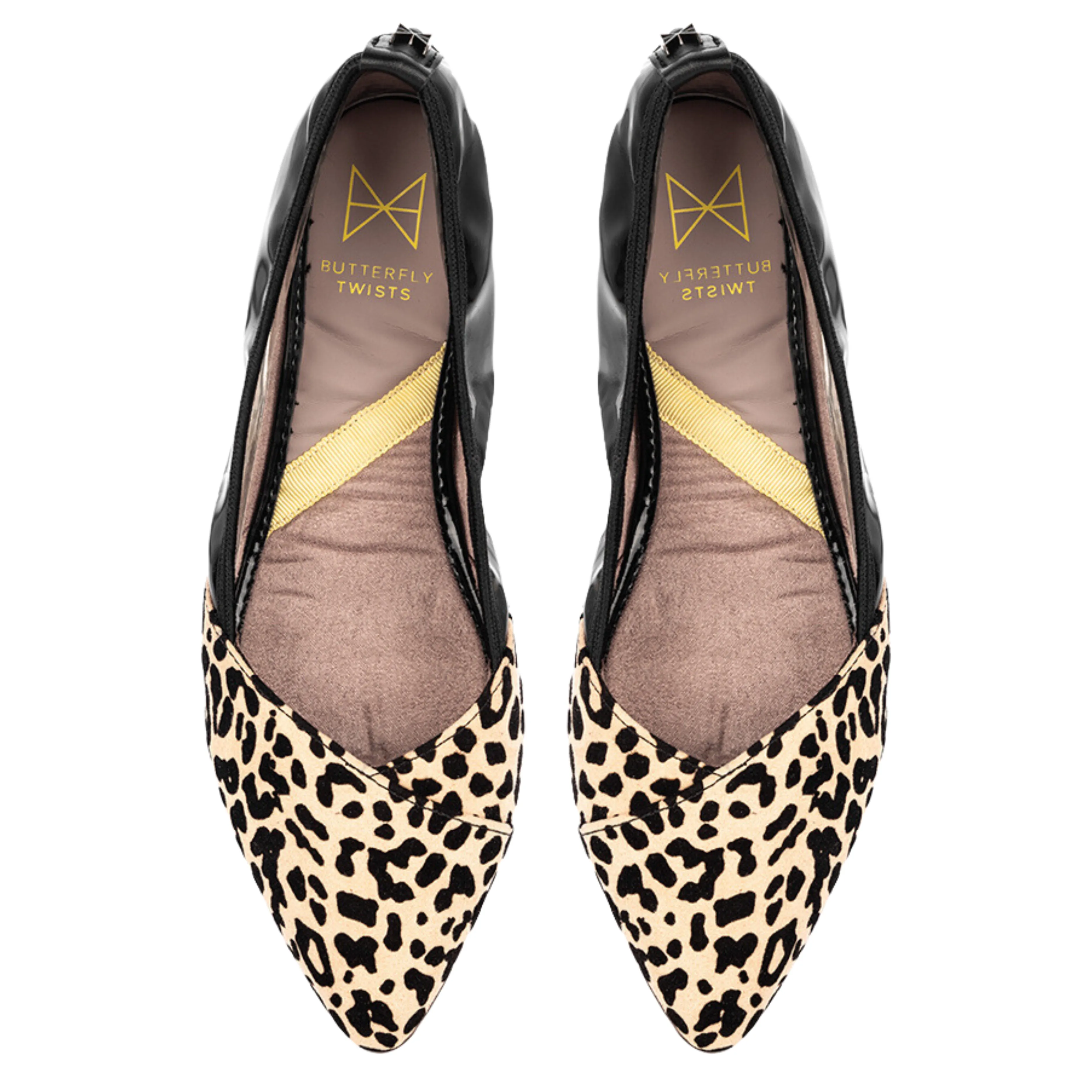 IVY Ballet Flat Shoes - Black/Leopard