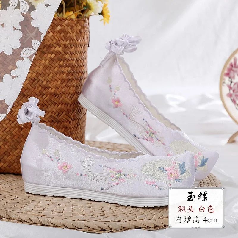 JOSKAA New Hanfu shoes, embroidered shoes, women's antiquity shoes, heightened Chinese elements, ancient bow shoes