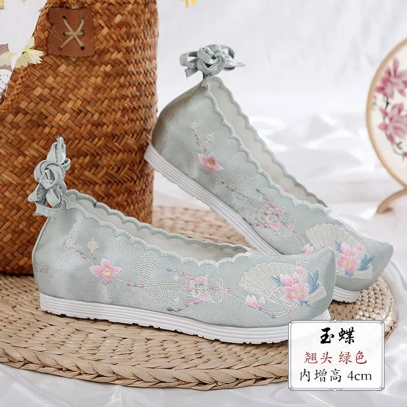 JOSKAA New Hanfu shoes, embroidered shoes, women's antiquity shoes, heightened Chinese elements, ancient bow shoes