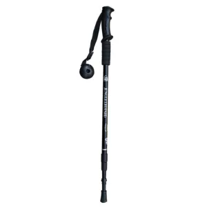 JUNGLELEOPARD 3-Section Straight Handle Aluminum Trekking Pole Multifunctional Walking Hand Crutches, Length: 66-135cm(Black)