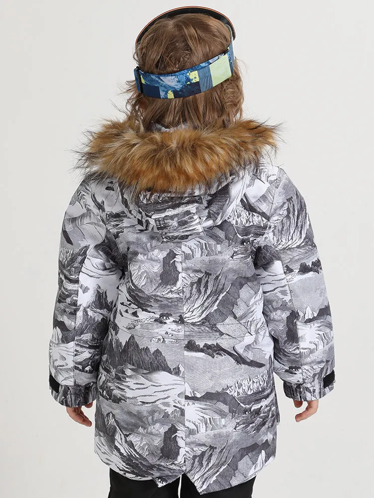 Kid's Landscape Painting Winter Colorful Snowboard Jacket