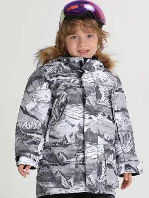 Kid's Landscape Painting Winter Colorful Snowboard Jacket