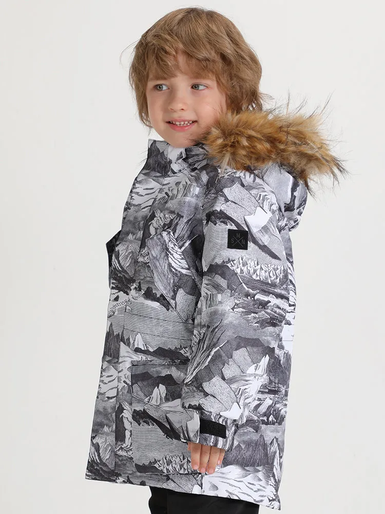 Kid's Landscape Painting Winter Colorful Snowboard Jacket