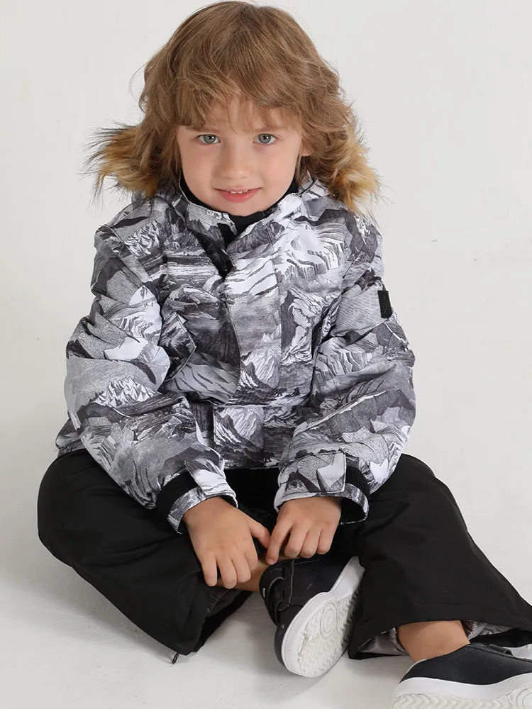 Kid's Landscape Painting Winter Colorful Snowboard Jacket