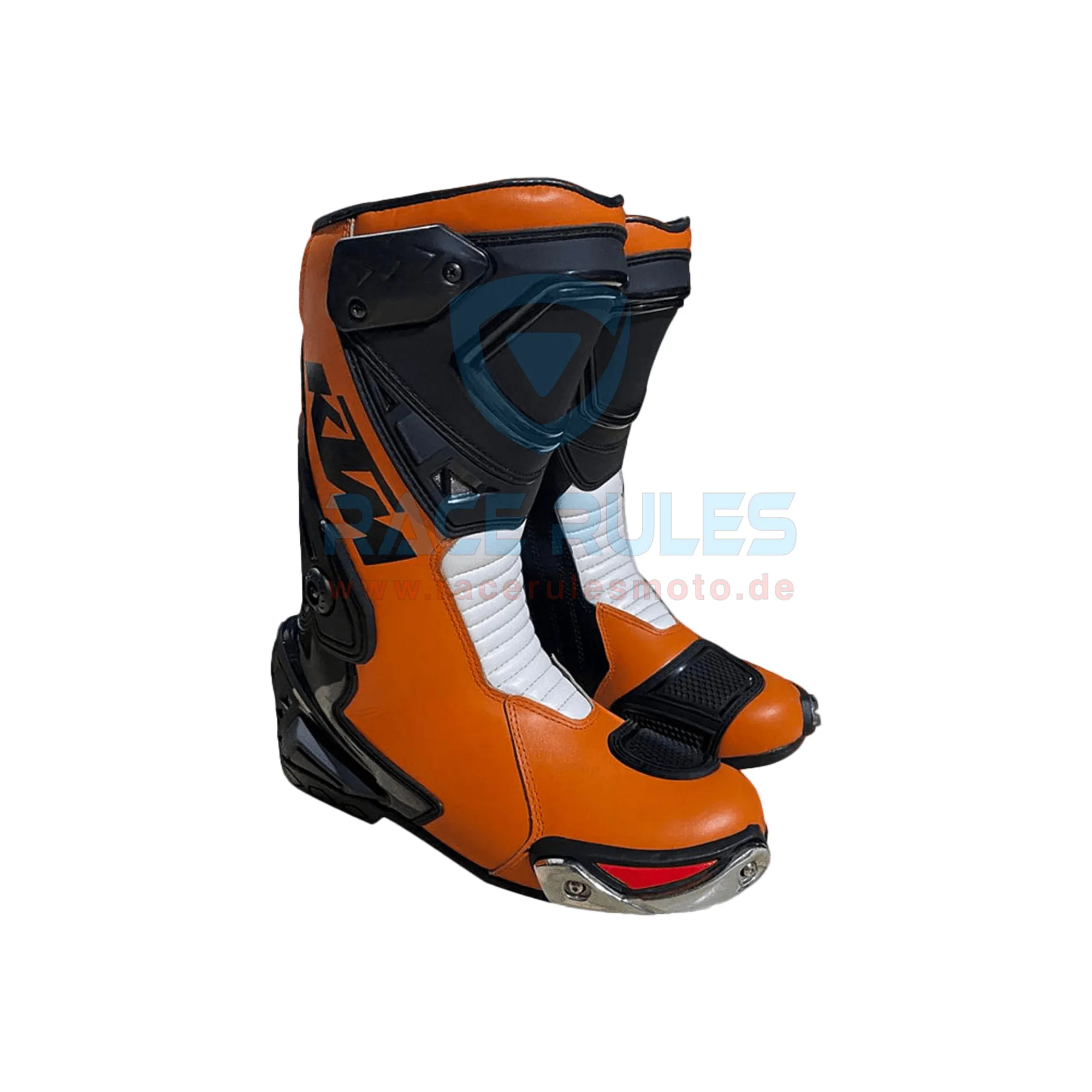 KTM Leather Motorcycle Boots White/Orange