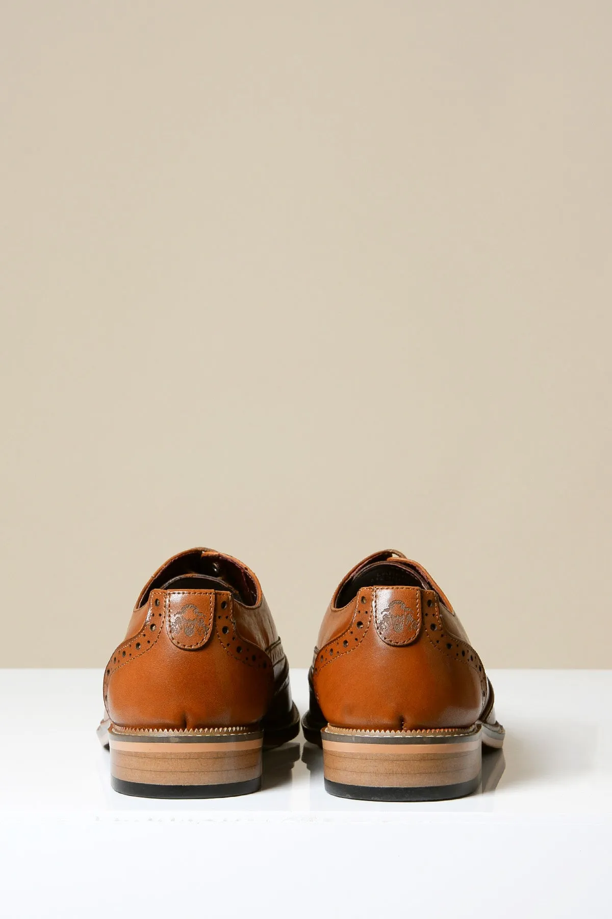 LARKIN - Tan Leather Brogue Shoe