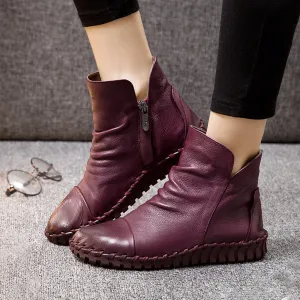 Leather Chelsea Velvet Comfortable Women Boots 35-41