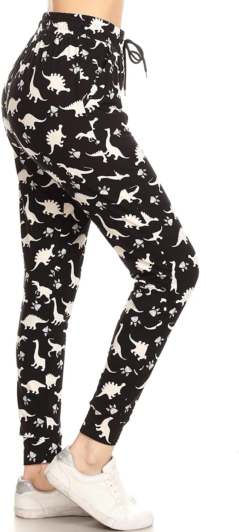 Leggings Depot Women's Popular Print High Waist Premium Jogger Track Pants(S-3X) BAT1