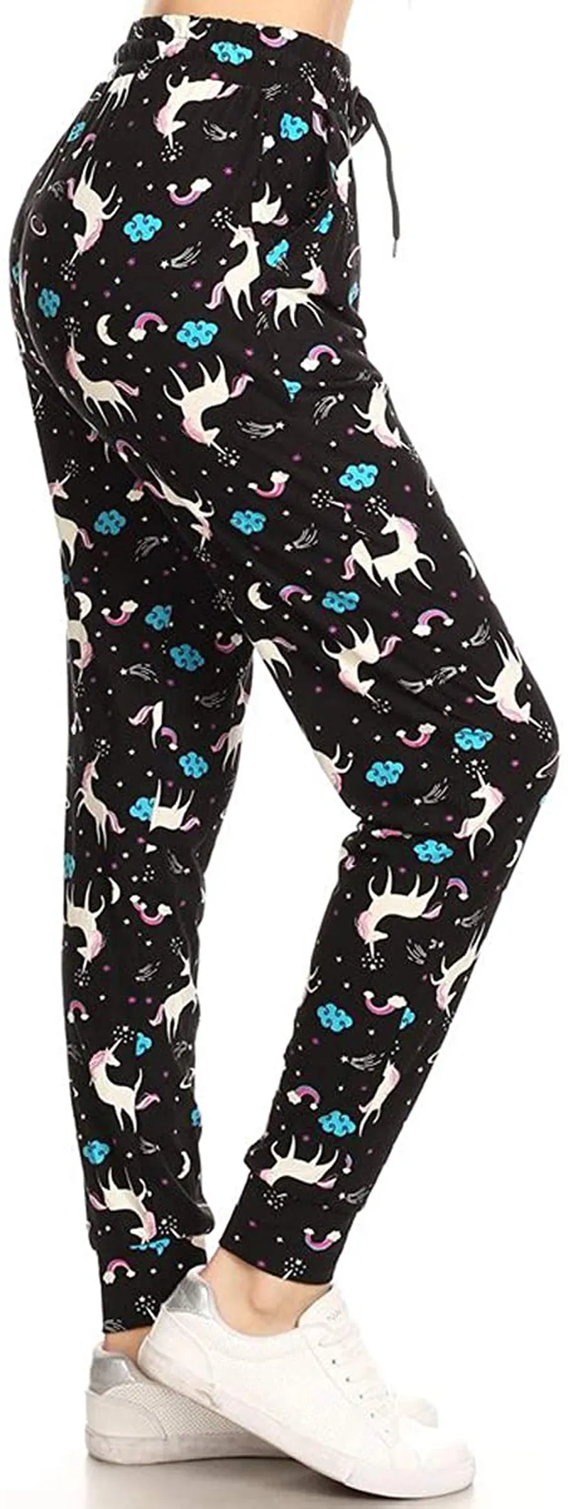 Leggings Depot Women's Popular Print High Waist Premium Jogger Track Pants(S-3X) BAT1