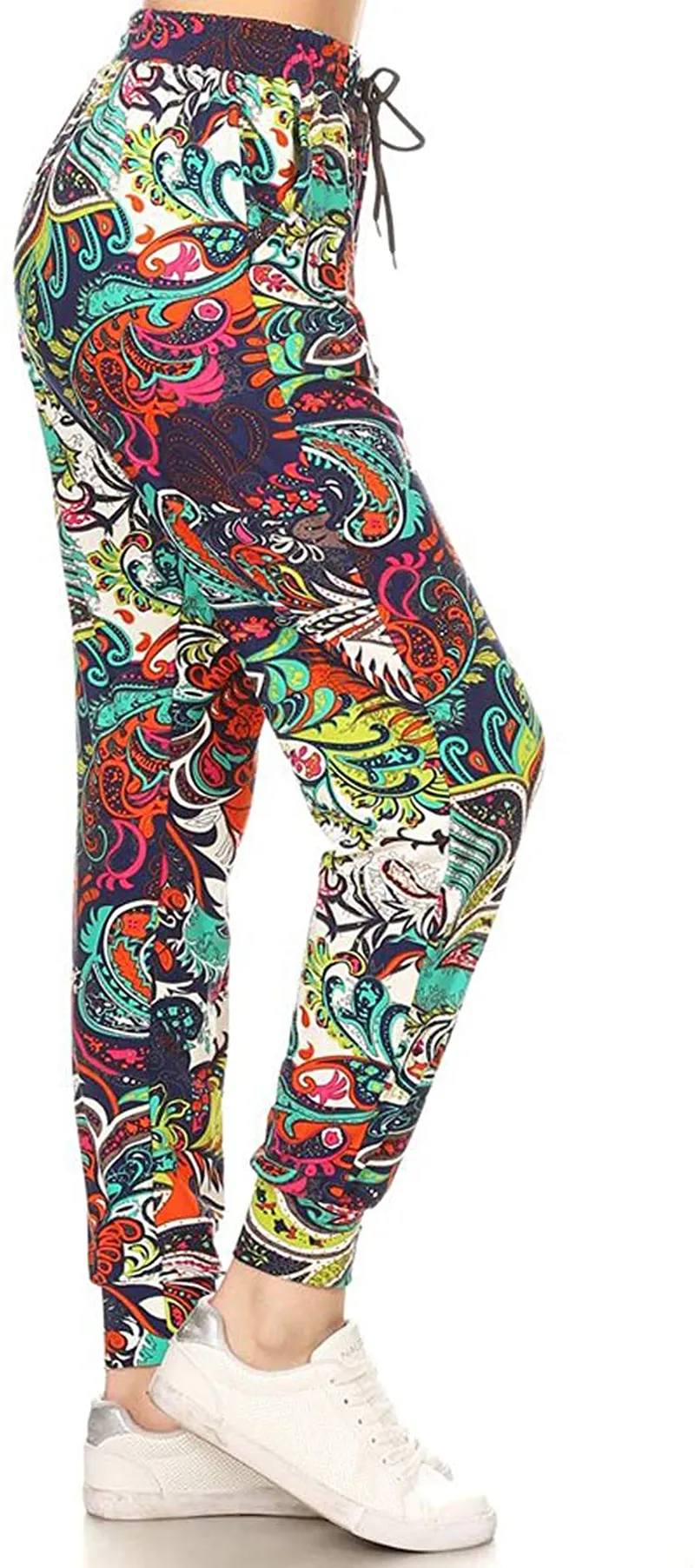 Leggings Depot Women's Popular Print High Waist Premium Jogger Track Pants(S-3X) BAT1