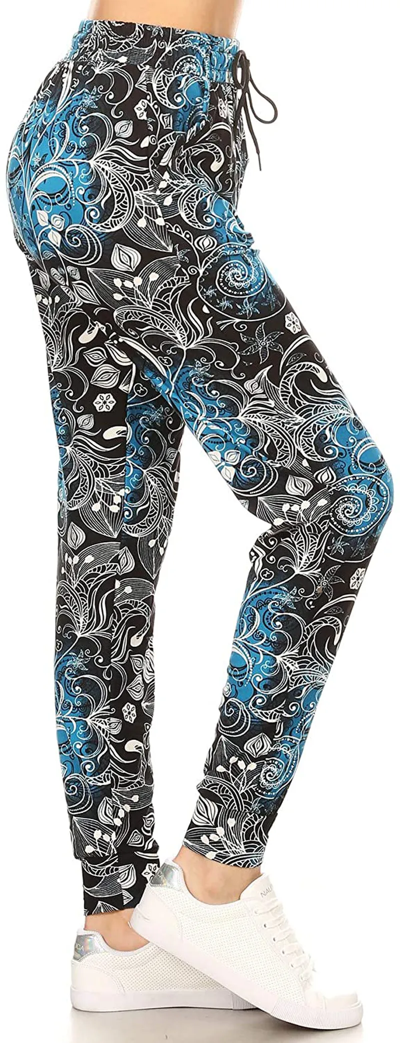 Leggings Depot Women's Popular Print High Waist Premium Jogger Track Pants(S-3X) BAT1