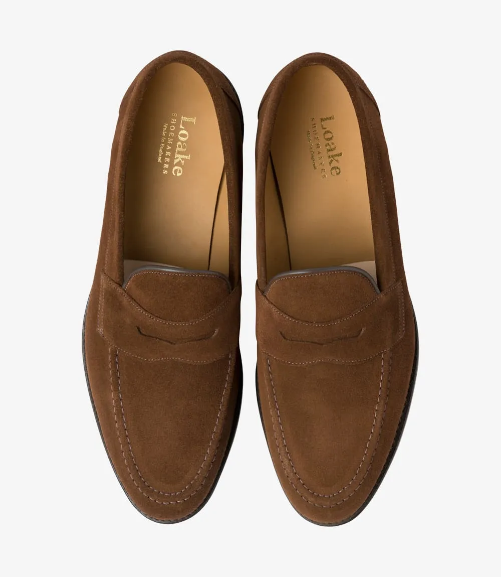 LOAKE Imperial Classic Penny Loafer - Brown Suede