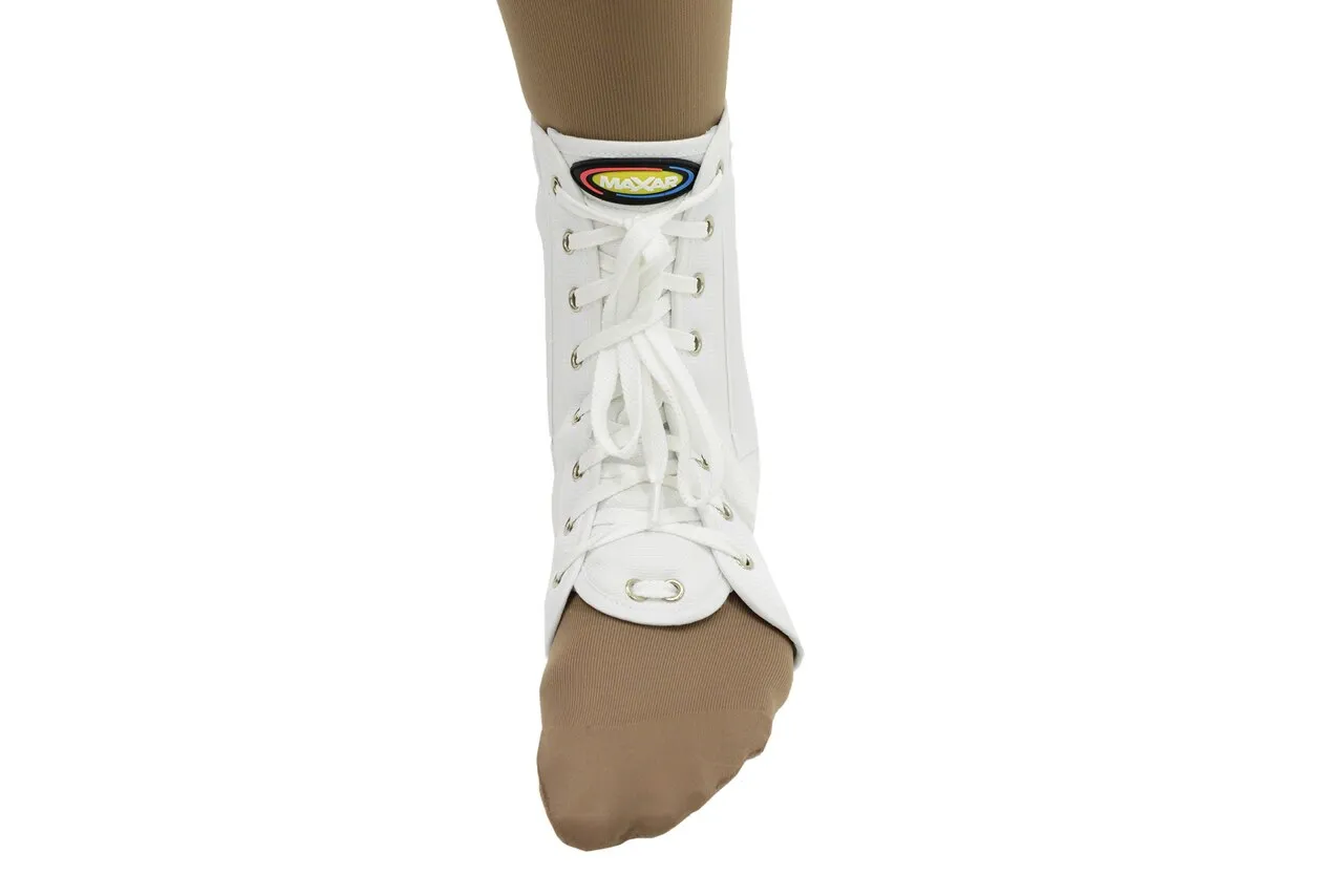 MAXAR Canvas Ankle Brace (with laces) - White