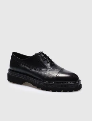 Men Black  Genuine Leather  Classic Shoes