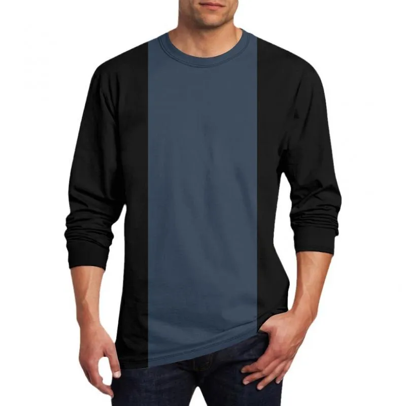 Men's Casual Colorblock Round Neck Long Sleeve T-Shirt 79752904Y