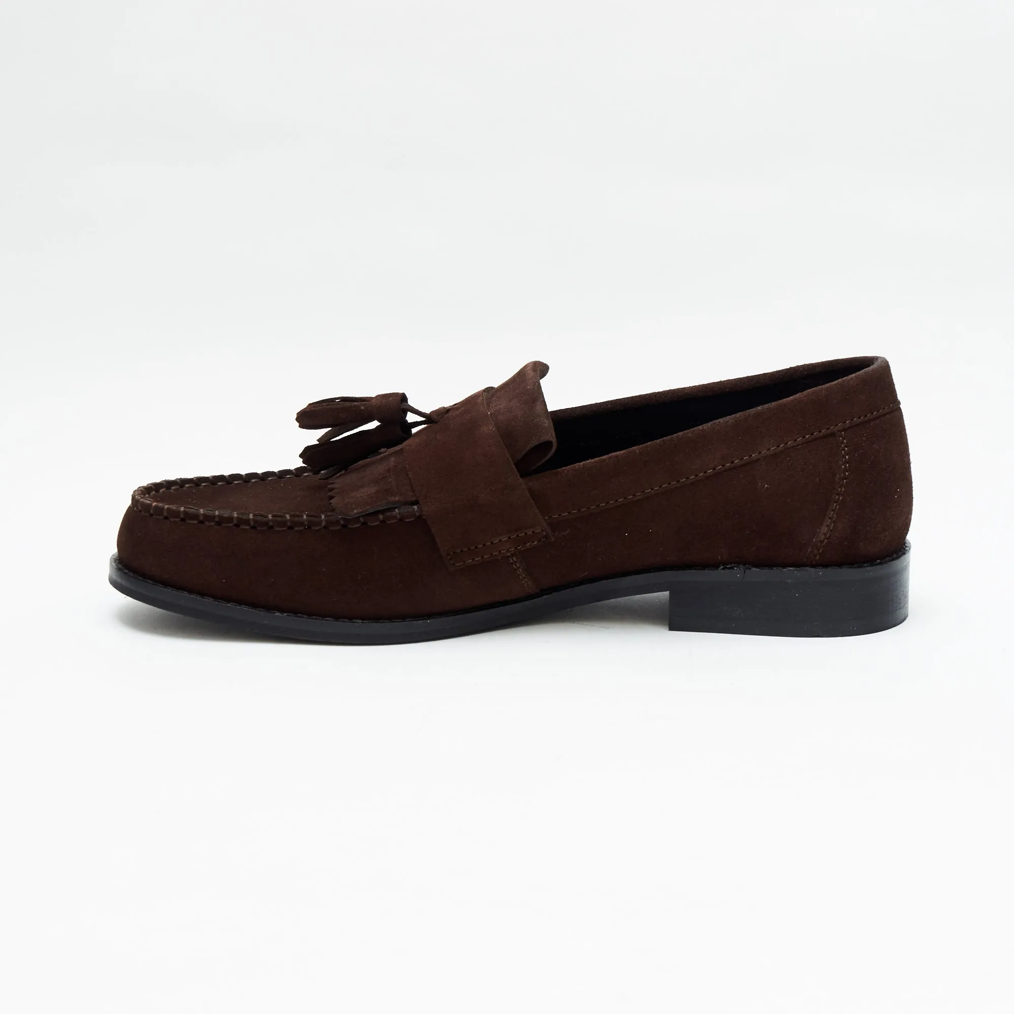 Mens Formal Moccasin Shoes 17999_Brown Suede