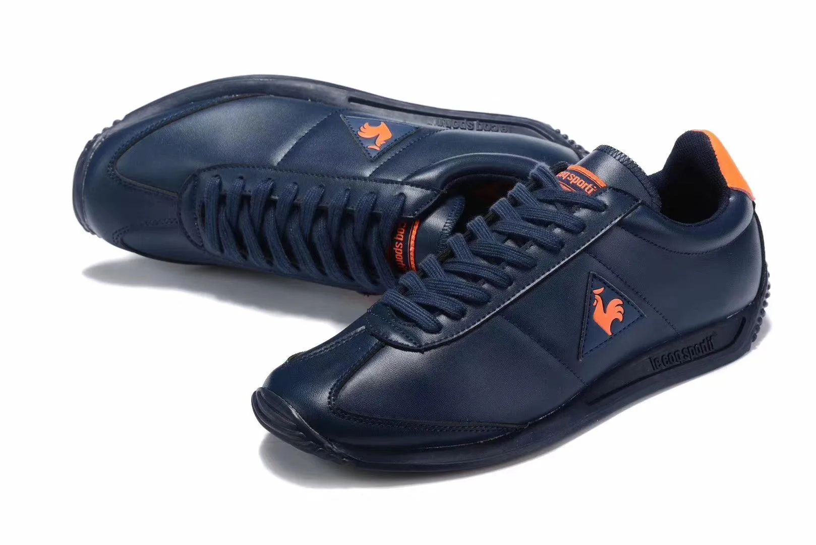 Men's-Le Coq Sportif Low Craft Sneakers- Navy Blue