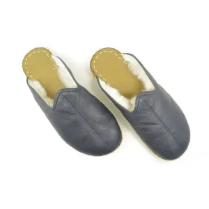 Men's Sheepskin Slippers Navy Blue