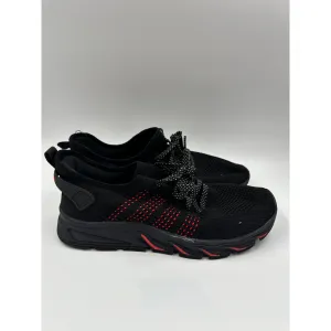 Men's Size 10, Black and Red Knit Top Running Sneakers