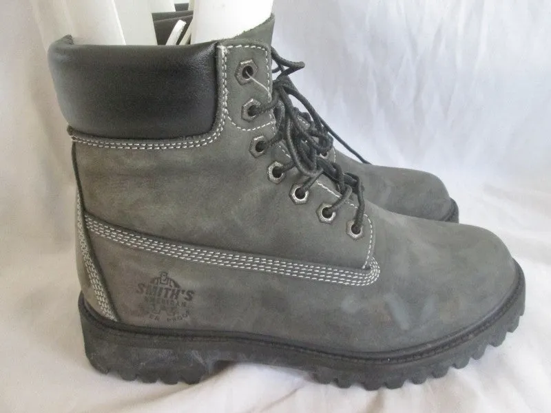 Mens SMITH'S AMERICAN Waterproof Hiking Trekking Field Boots 7.5 GRAY CHARCOAL