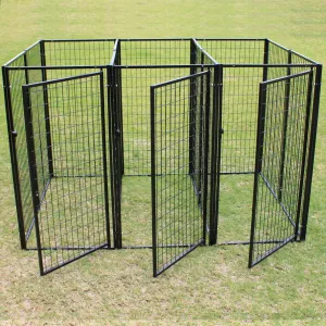 Modular 3 Dog Kennel Super Heavy-Duty Steel Pet Outdoor Run