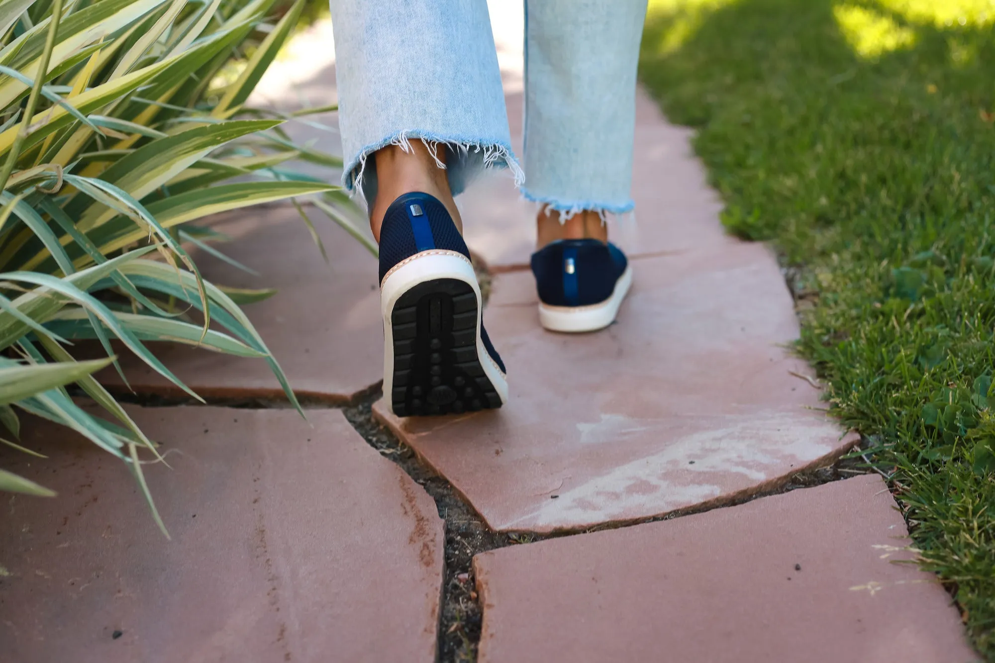 Navy Bamboo Knit Grounding Slip-On