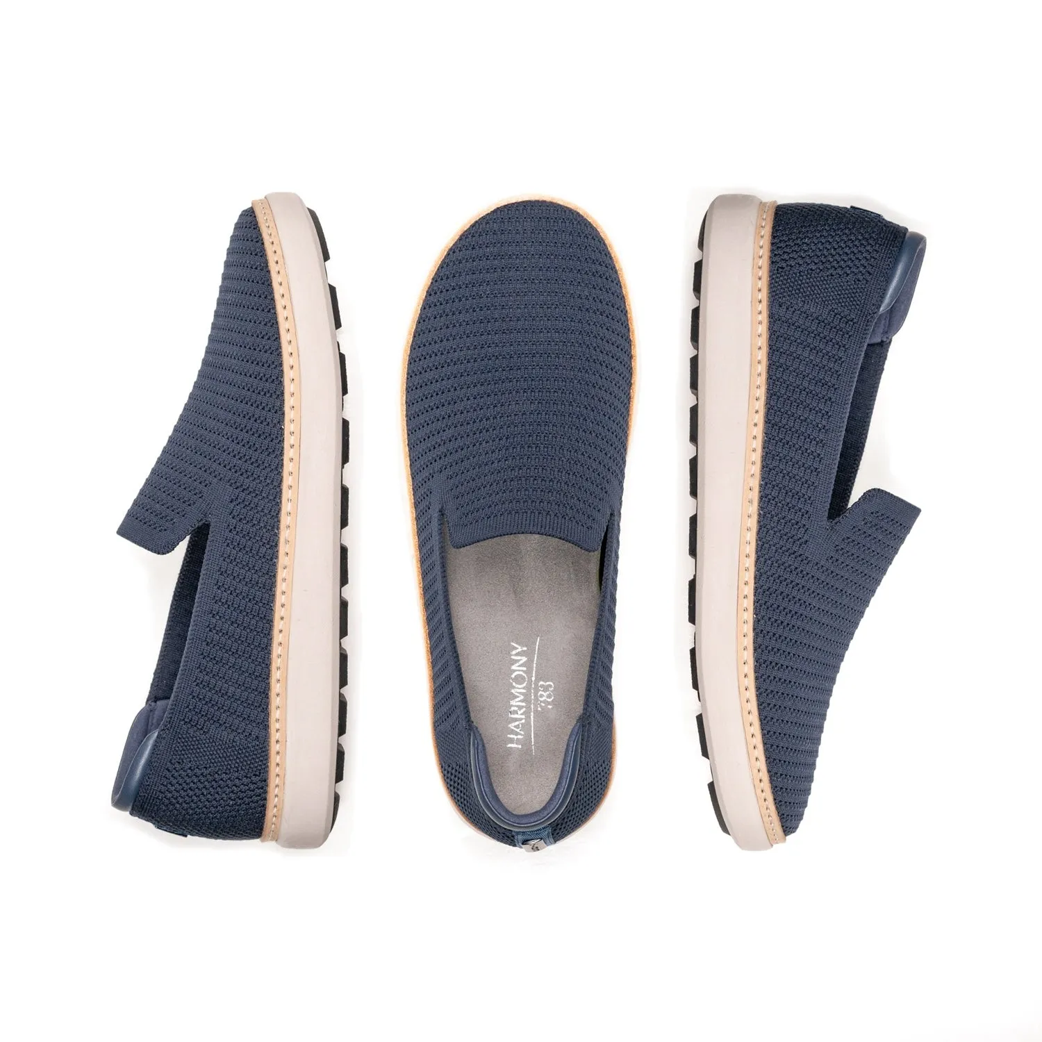 Navy Bamboo Knit Grounding Slip-On