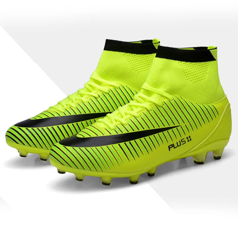 New Adults Men's Outdoor Soccer Cleats Shoes High-top TF/FG Football Boots Training Sports Sneakers Shoes