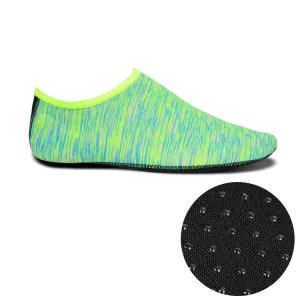 Non-slip Plastic Grain Texture Thick Cloth Sole Printing Diving Shoes and Socks, One Pair, Size:L (Green Lines)