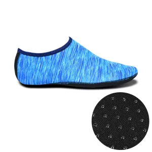 Non-slip Plastic Grain Texture Thick Cloth Sole Printing Diving Shoes and Socks, One Pair, Size:M (Blue Lines)