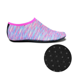 Non-slip Plastic Grain Texture Thick Cloth Sole Printing Diving Shoes and Socks, One Pair, Size:XXL (Purple Lines)