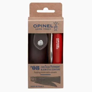 Opinel No.08 Trekking Red Handle   Sheath Set (1890)