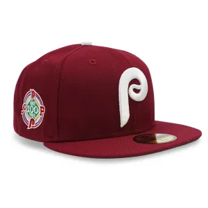 Philadelphia Phillies New Era 1983 100th Anniv. Patch Maroon 5950 Fitted Hat Cap 70841622