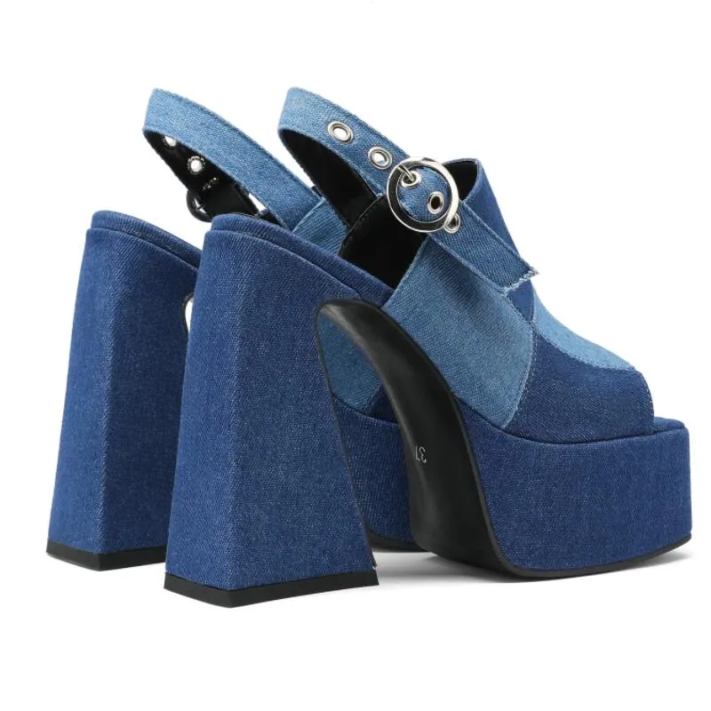 Pre Order:  Splice Denim Sandals