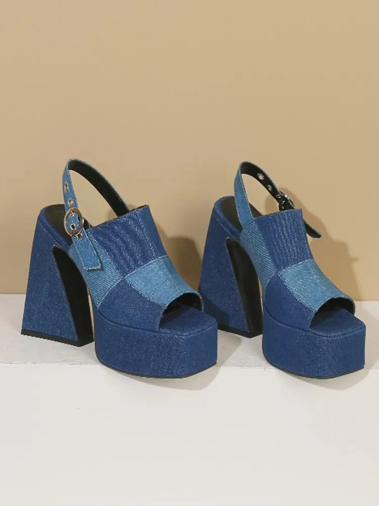 Pre Order:  Splice Denim Sandals