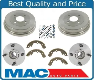 Rear Wheel Hub Bearings Drums Shoes Hardware Kit For Nissan Altima 93-01 W/O ABS