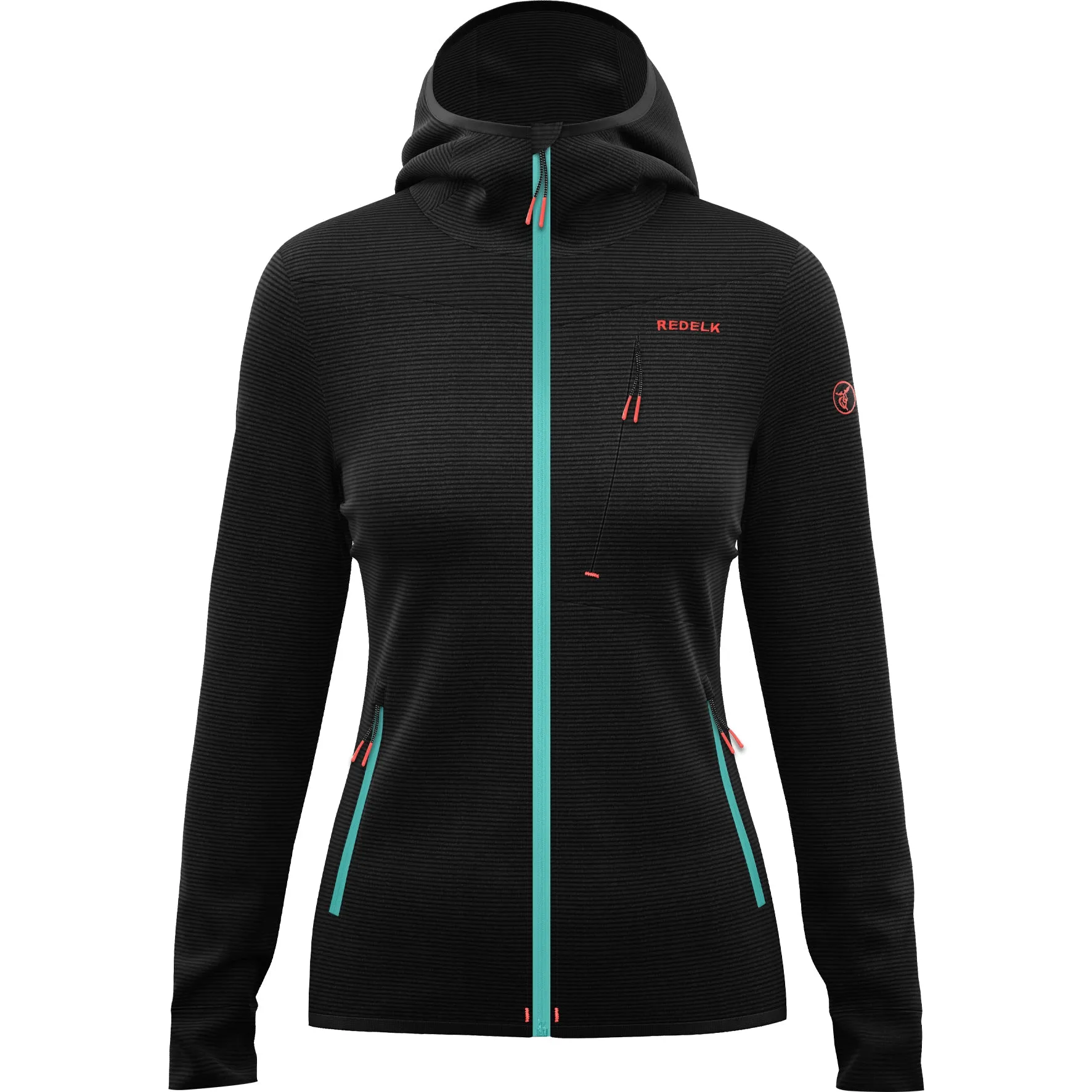 REDELK SARA 3 SECONDO STRATO TECNICO DONNA IN CALDO PILE TRASPIRANTE IDEALE PER TREKKING COLORE BLACK/NIRVANA AQUA - NUOVI ARRIVI 23/24